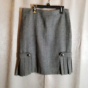 Banana Republic Herringbone Pleated Skirt sz 6P